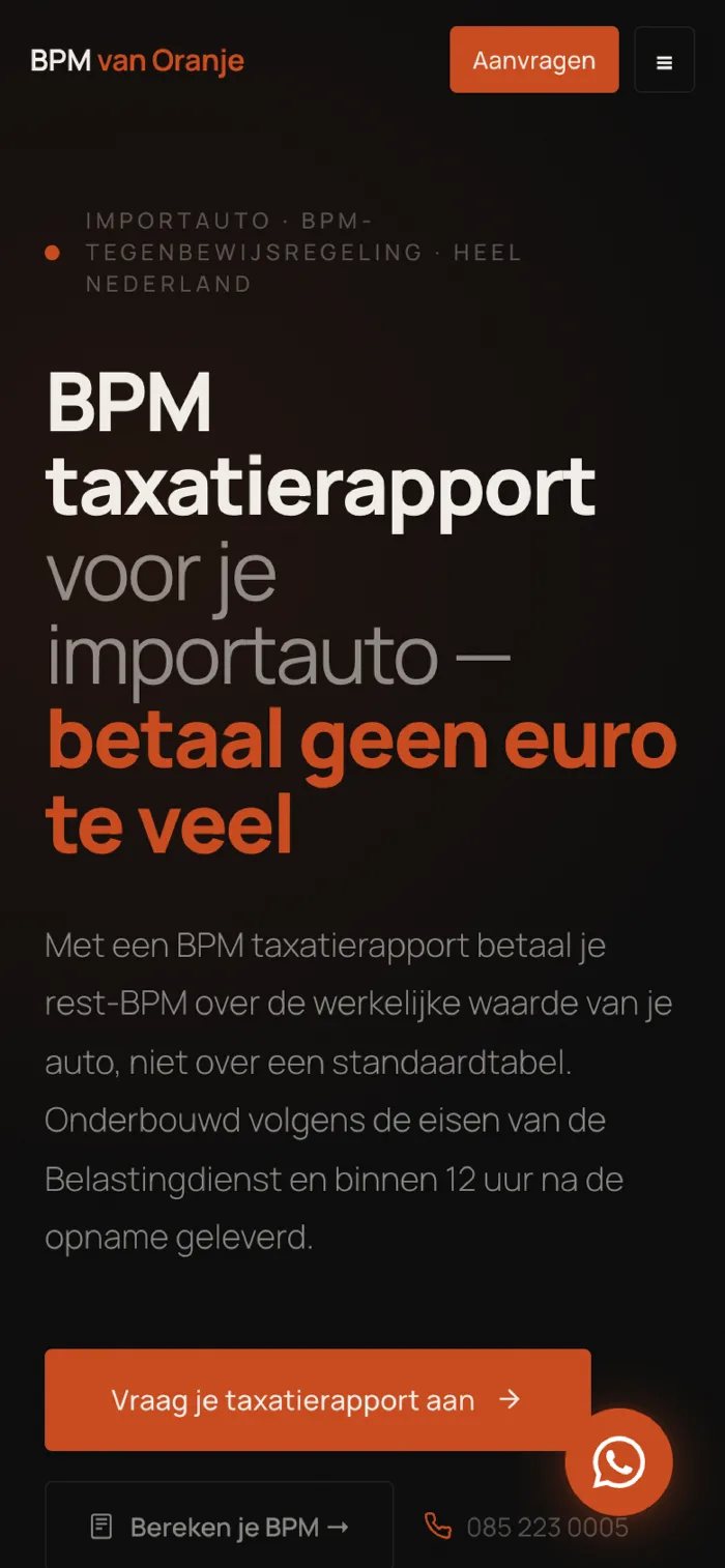 BPM van Oranje op mobiel